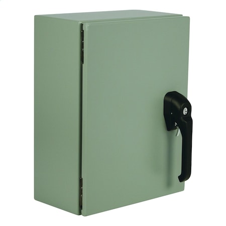 Wiegmann 1 Point Latch with Handle Electrical Enclosures, 16 in H, 6 in D, 12 in W, 1, 3R, 12, 13, 4, 4X N412161206SSA1PTC